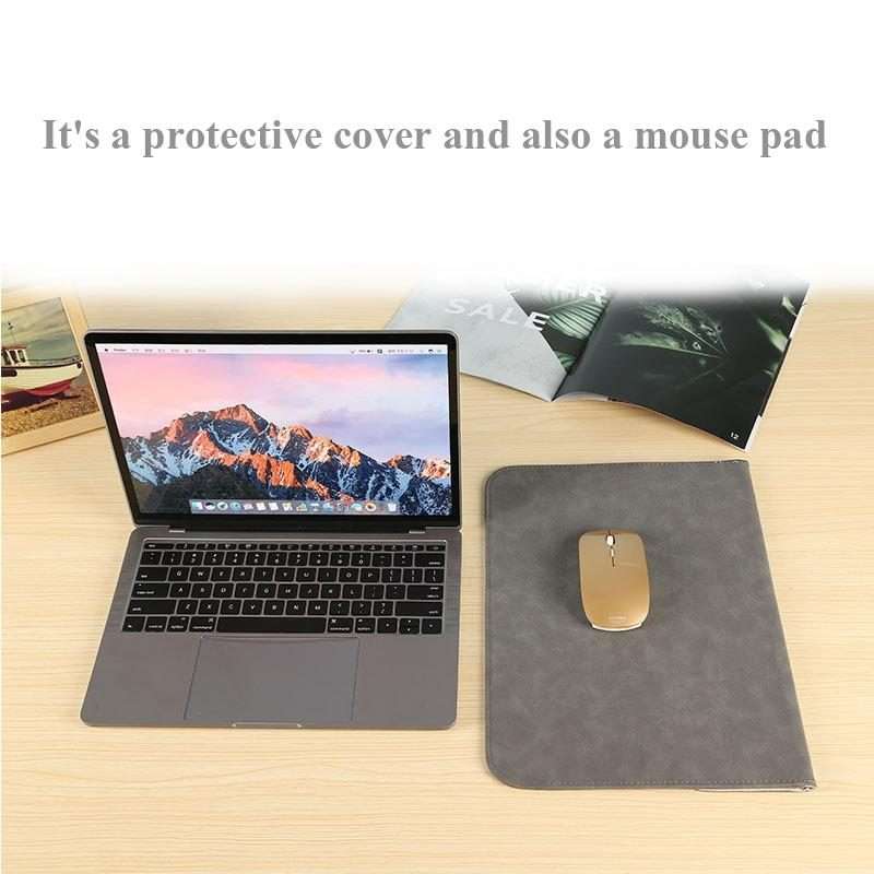 Horizontal Sheep Leather Laptop Bag For Macbook Pro ... (Liner Bag + Power Supply Bag Fruit Green)