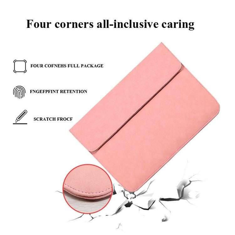 Horizontal Sheep Leather Laptop Bag For Macbook Pro ... (Liner Bag + Power Supply Bag Fruit Green)