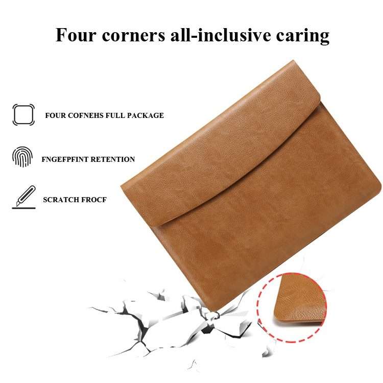 Horizontal Litchi Texture Laptop Bag Liner Bag For MacBook Pro 16 ... (Liner Bag+Power Bag Brown)