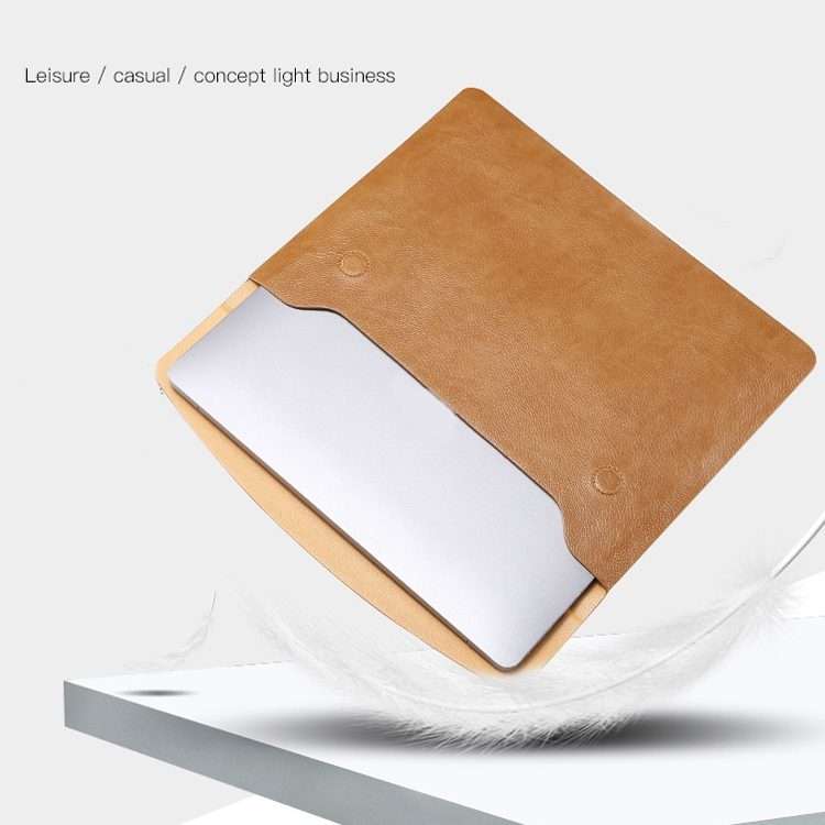 Horizontal Litchi Texture Laptop Bag Liner Bag For MacBook Pro 16 ... (Liner Bag+Power Bag Brown)