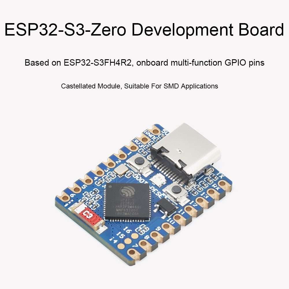 Waveshare ESP32-S3 Mini Development Board, Based On ESP32-S3FH4R2 Dual-Core Processor without Head