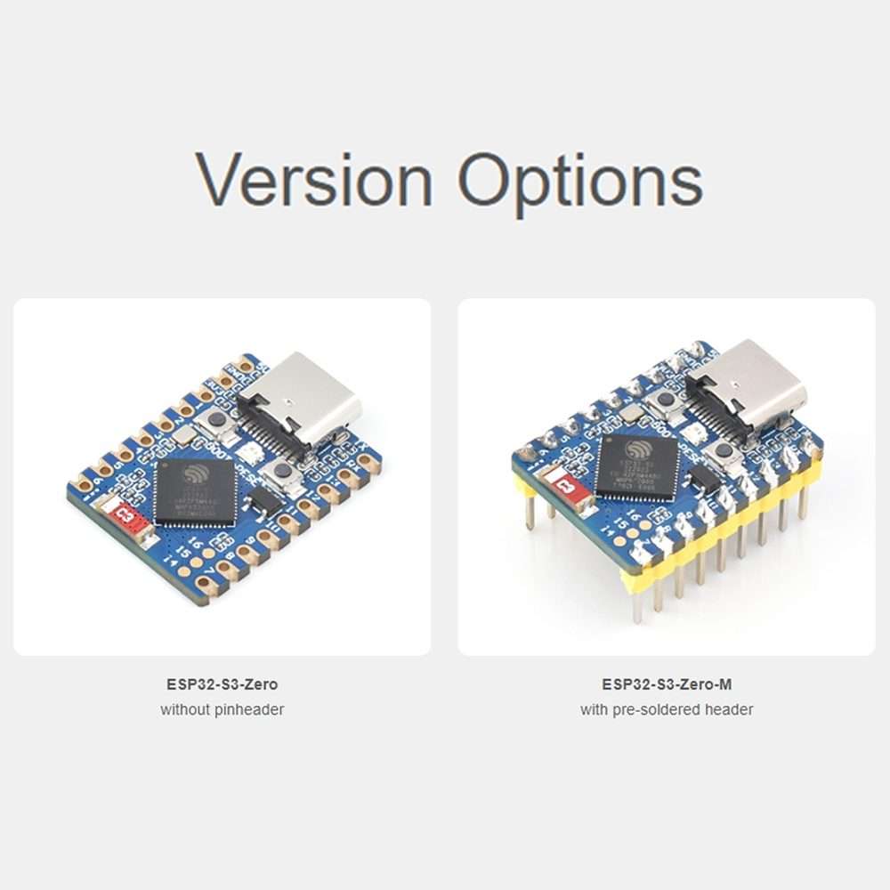 Waveshare ESP32-S3 Mini Development Board, Based On ESP32-S3FH4R2 Dual-Core Processor without Head