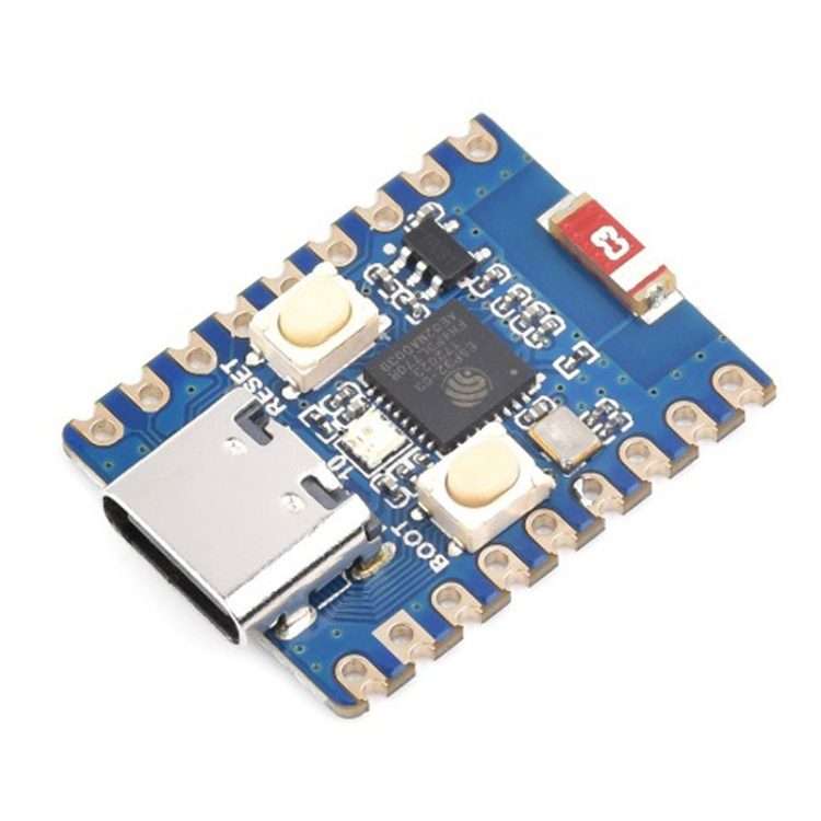 Waveshare 2.4GHz ESP32-C3 Mini Development Board, Based ESP32-C3FN4 Single-core Processor without