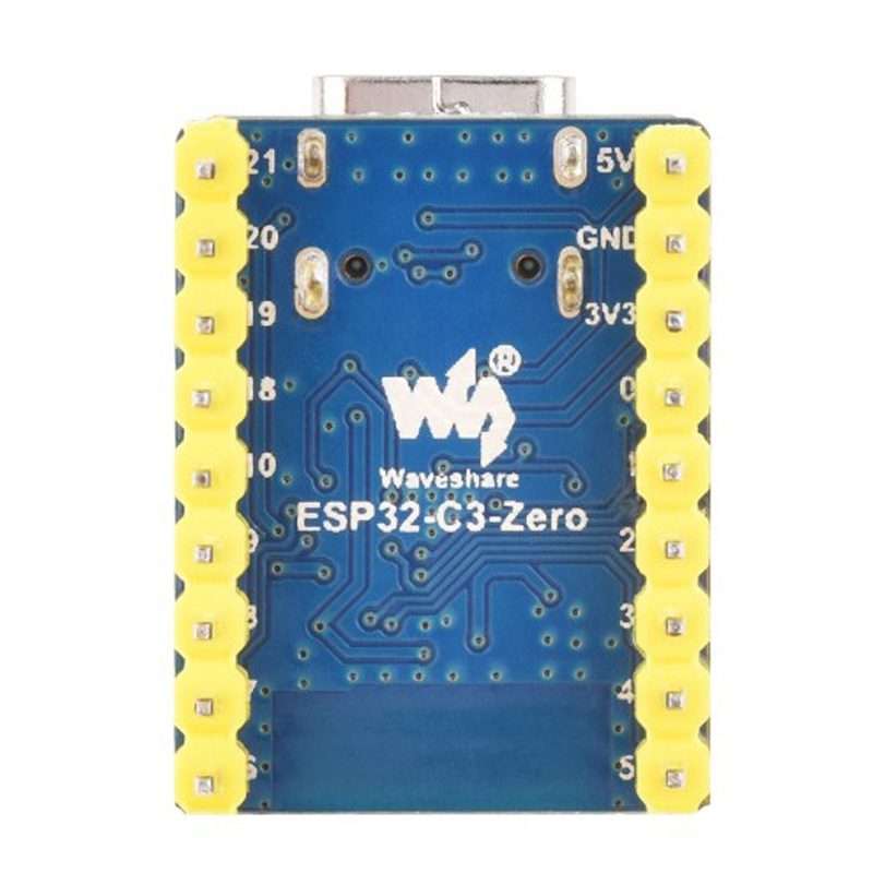 Waveshare 2.4GHz ESP32-C3 Mini Development Board, Based ESP32-C3FN4 Single-core Pr ... with Header
