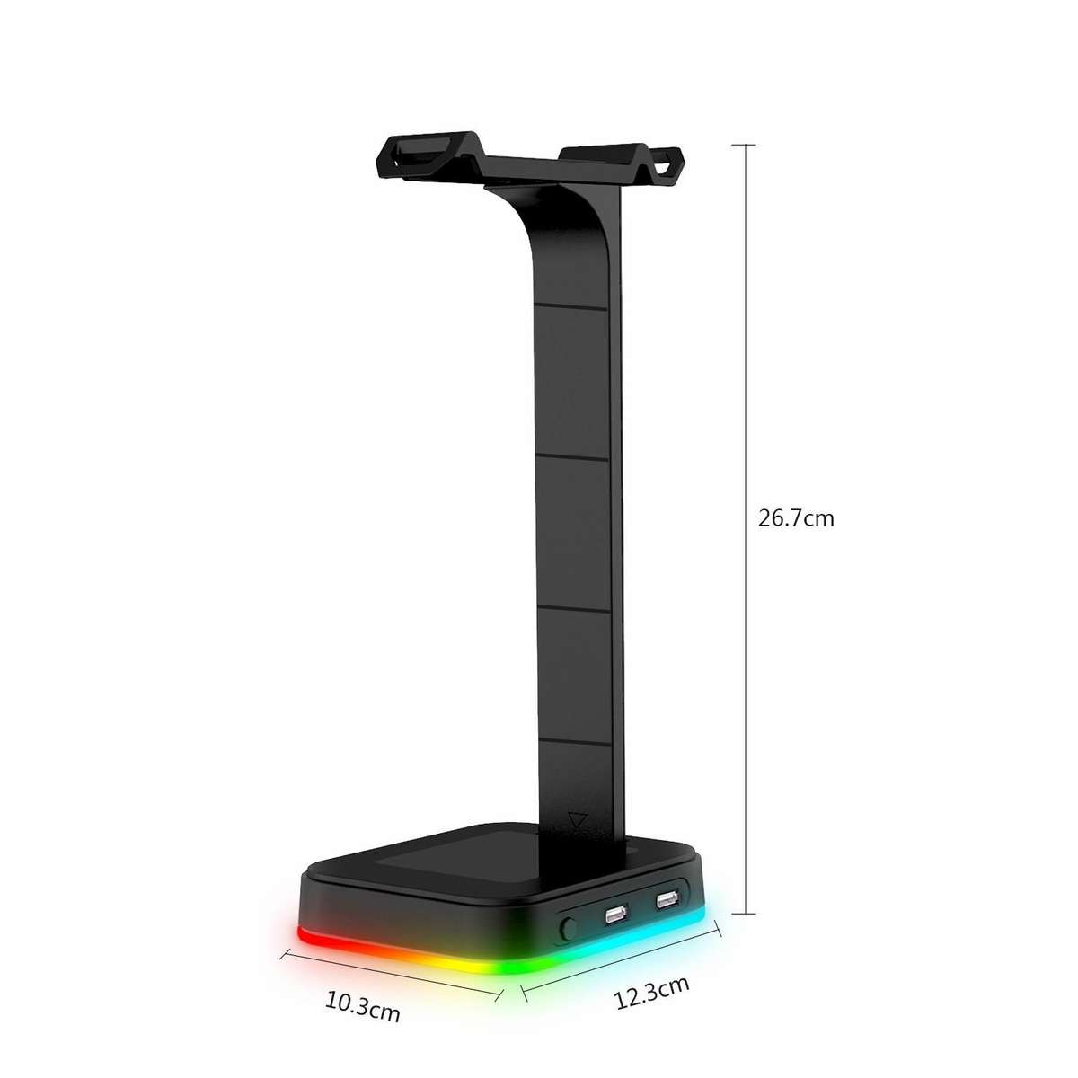 RGBD9 RGB Headset Stand Color-Changing Gaming Headset Stand Gaming Headset Display Sta ... (Black)