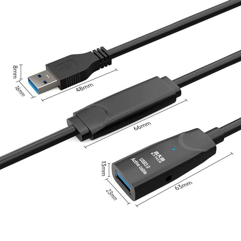 D.Y.TECH USB 3.0 Male To Female Extension Cable Double Shielded Chip Data Cable, Length: 10m