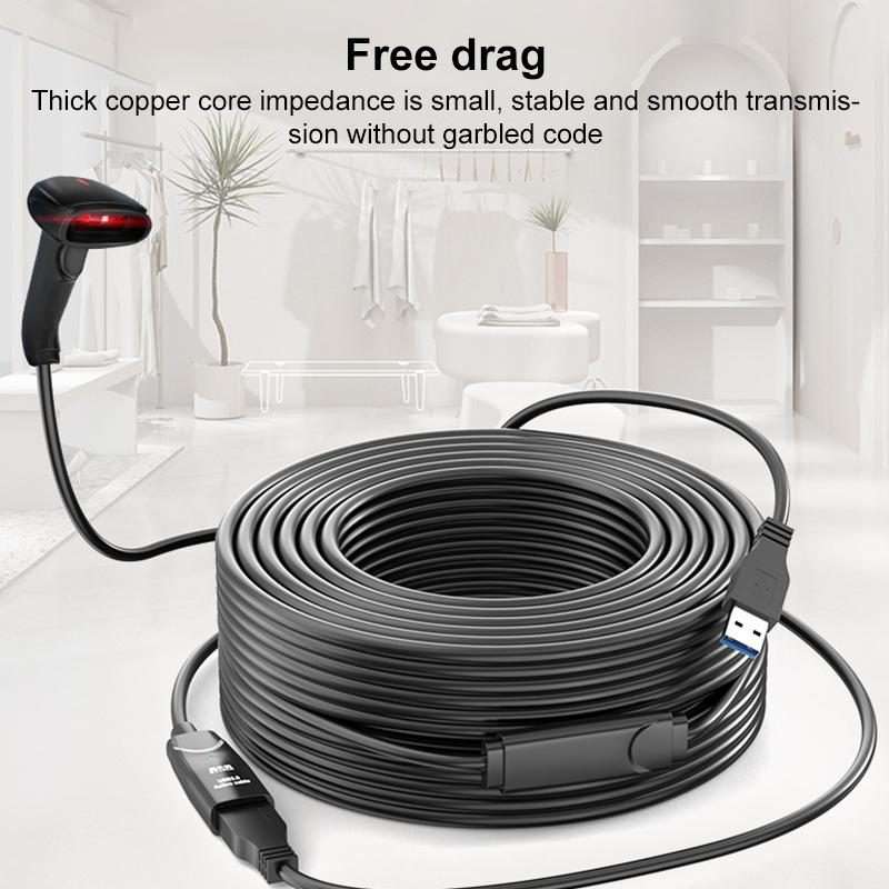 D.Y.TECH USB 3.0 Male To Female Extension Cable Double Shielded Chip Data Cable, Length: 10m