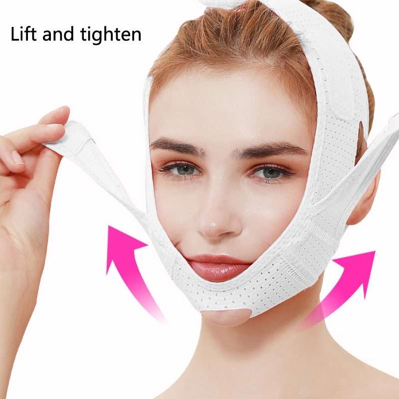 V Face Sleep Bandage Facial Firming Lifting Mask(072 White)