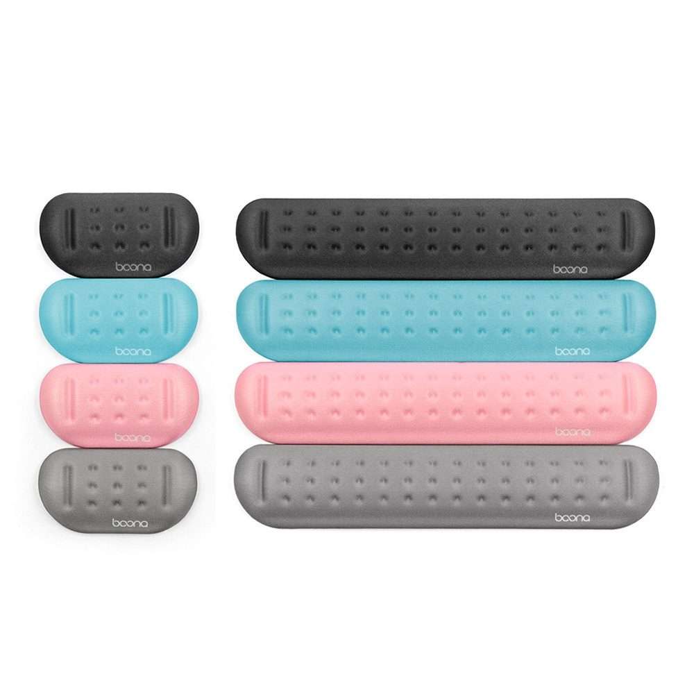 Baona Silicone Memory Cotton Wrist Pad Massage Hole Keyboard Mouse Pad, Style: Large K ... (Black)