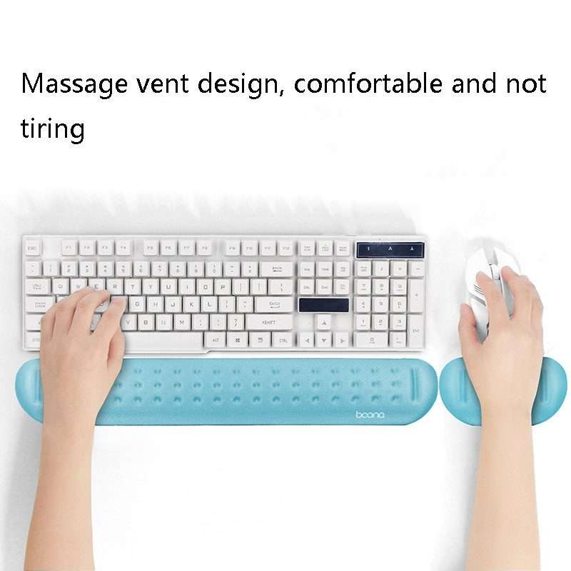 Baona Silicone Memory Cotton Wrist Pad Massage Hole Keyboard Mouse Pad, Style: Large K ... (Black)