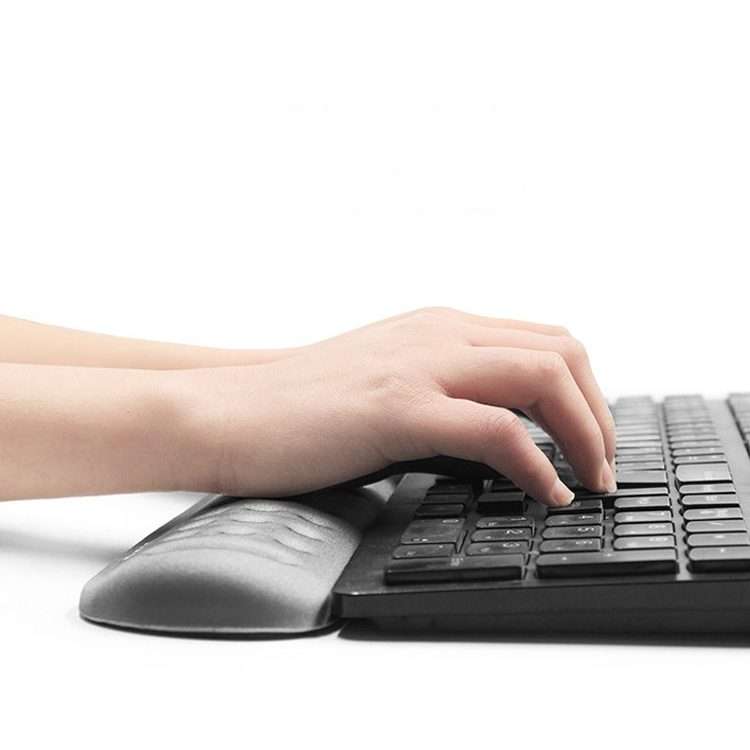 Baona Silicone Memory Cotton Wrist Pad Massage Hole Keyboard Mouse Pad, Style: Large K ... (Black)