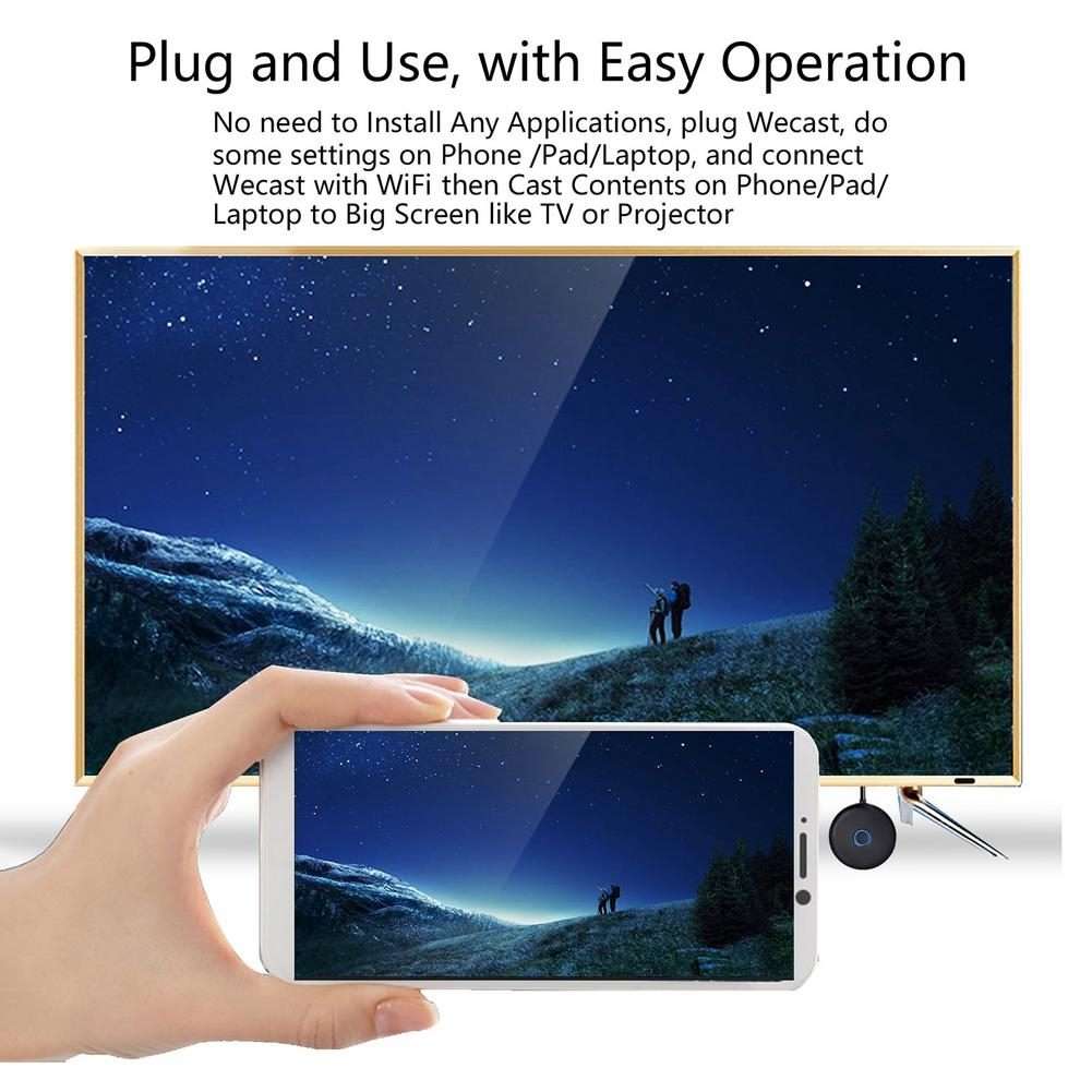E89BK 2.4GHz / 5GHz WiFi Wireless Display Dongle Receiver Horizontal And Vertical Scre ... (Black)