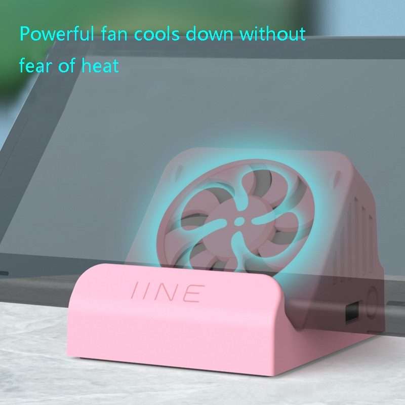 IINE Portable Video Conversion Base With Fan Cooling HDMI Video Converter For Nin ... (Black-L388)