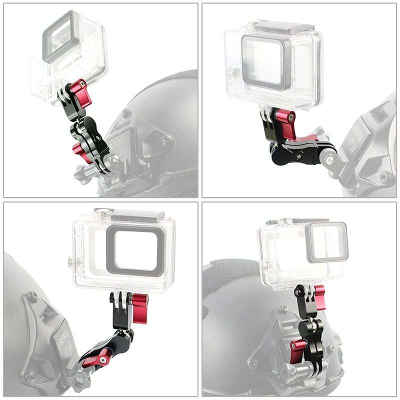 Aluminium Alloy 360 Degree Rotating Mount Adapter Adjustable Arm Connector for GoPro Her ... (Red)