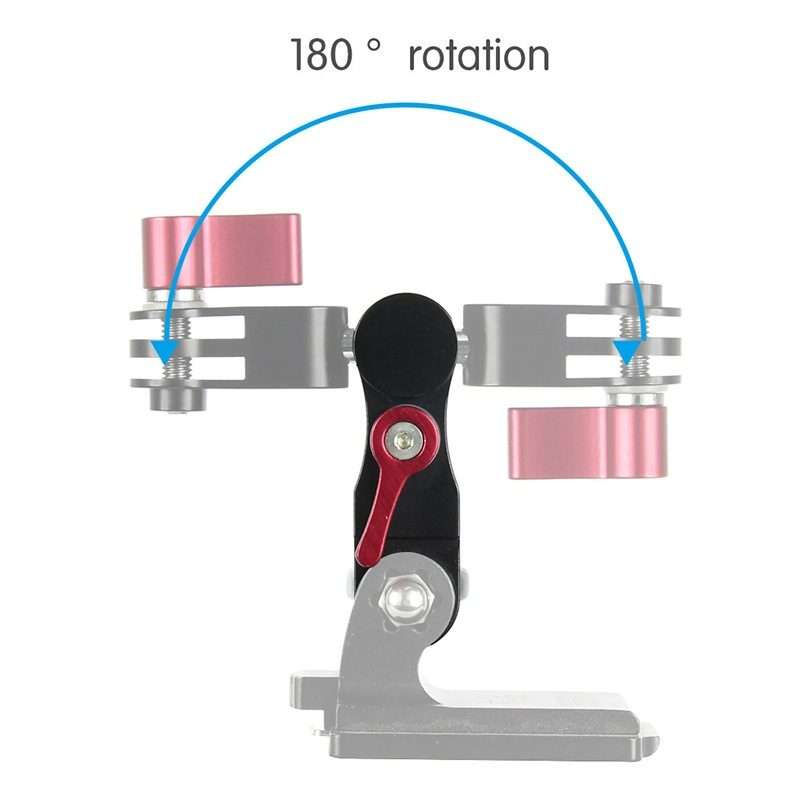 Aluminium Alloy 360 Degree Rotating Mount Adapter Adjustable Arm Connector for GoPro He ... (Blue)