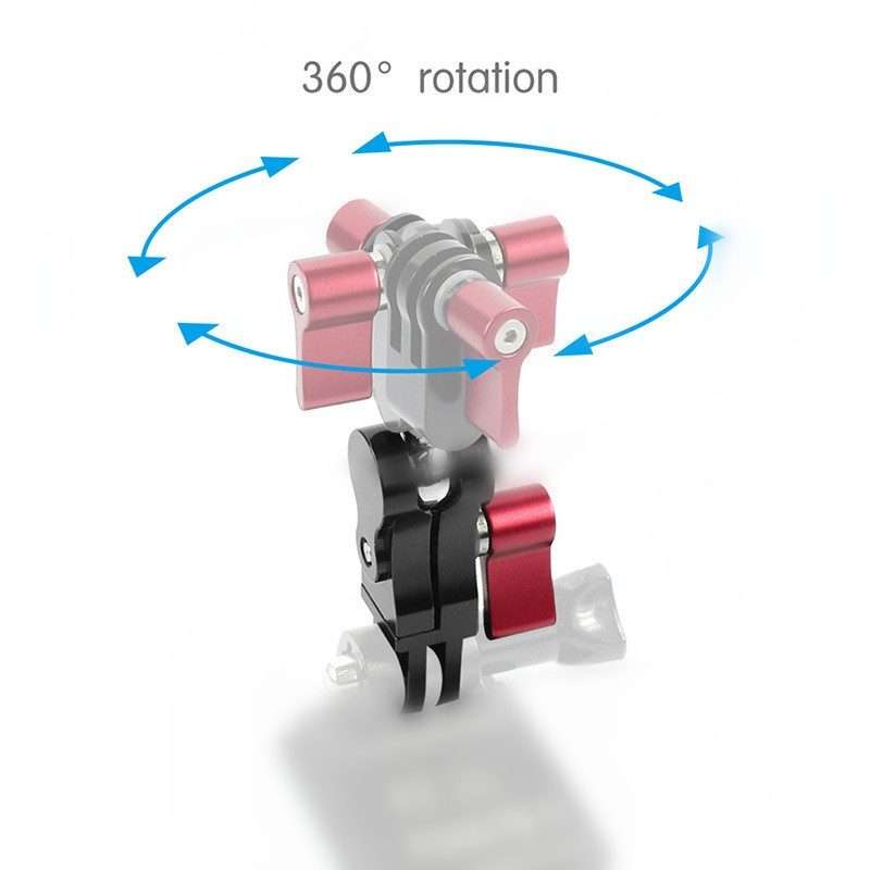 Aluminium Alloy 360 Degree Rotating Mount Adapter Adjustable Arm Connector for GoPro He ... (Blue)