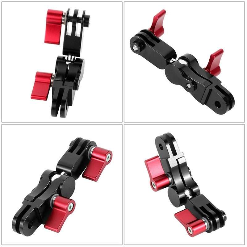 Aluminium Alloy 360 Degree Rotating Mount Adapter Adjustable Arm Connector for GoPro H ... (Black)