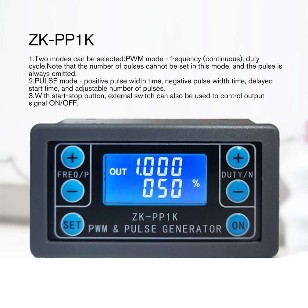 ZK-PP1K PWM Signal Generator 1Hz-150KHz PWM Pulse Frequency Duty Cycle Adjustable Square Wave Gene