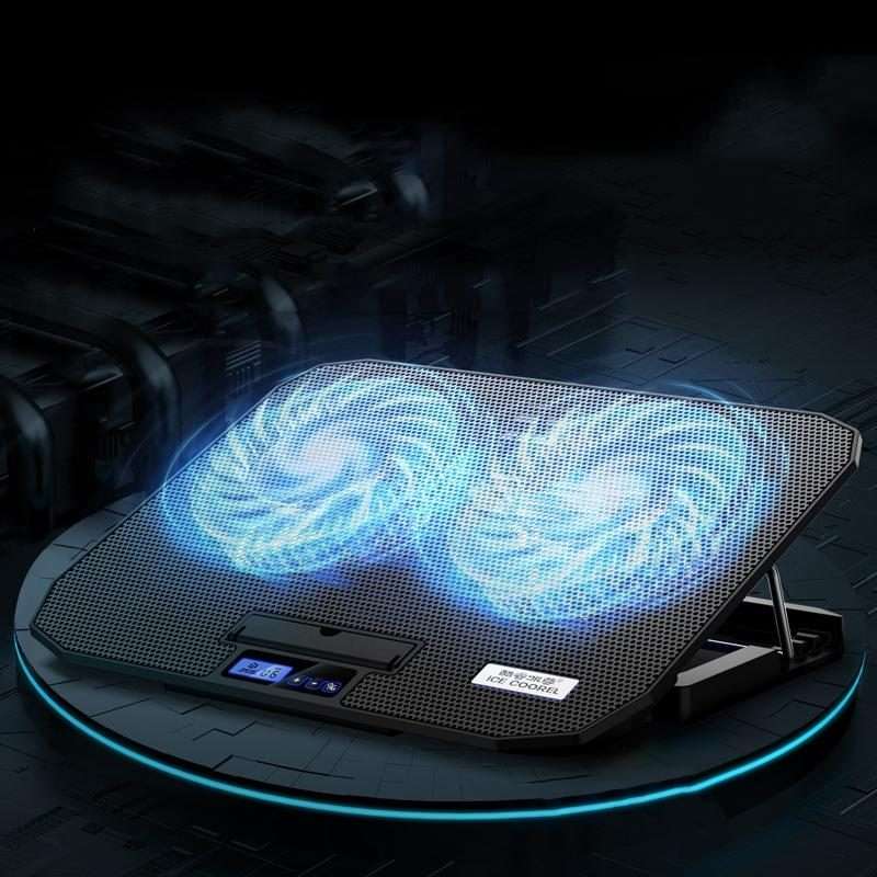 ICE COOREL N106 Laptop Base Adjustment Radiator Dual-Fan Notebook Cooling Bracket ... (Blue Light)