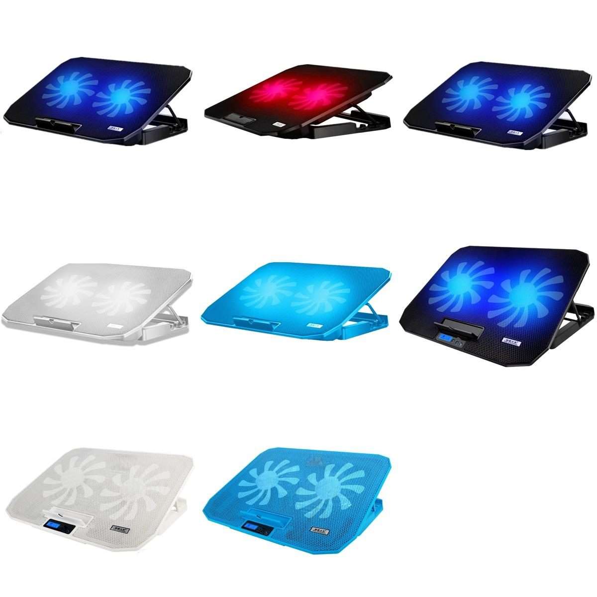 ICE COOREL N106 Laptop Base Adjustment Radiator Dual-Fan Notebook Cooling Bracke ... (Ivory White)