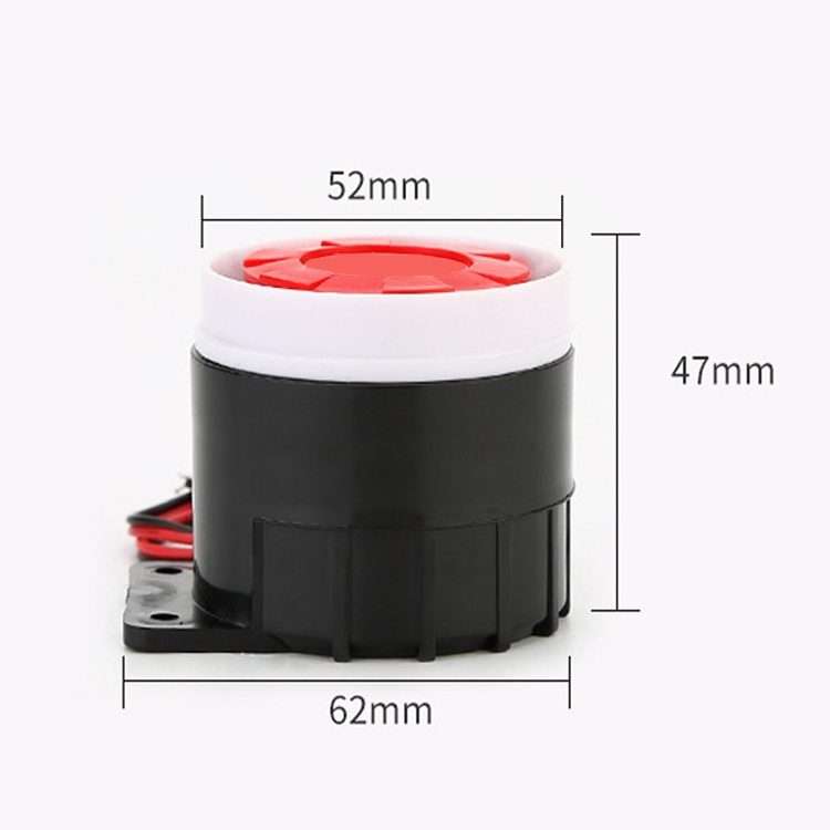 BJ-1K High-Decibel Active Buzzer Dual Audio Electronic Siren Alarm Wall-Moun ... (Red White Black)