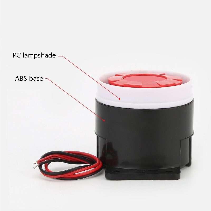 BJ-1K High-Decibel Active Buzzer Dual Audio Electronic Siren Alarm Wall-Moun ... (Red White Black)