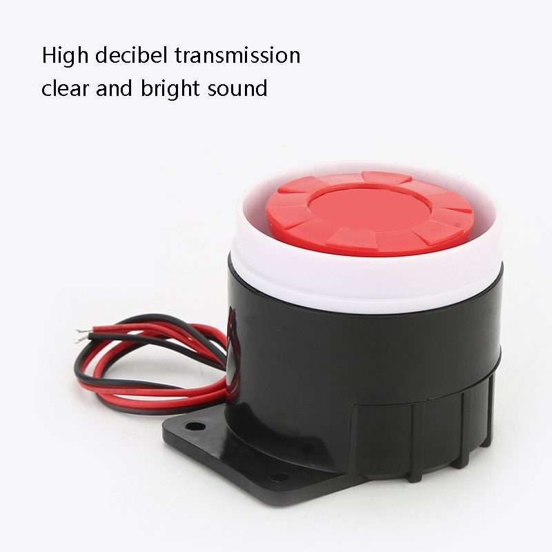 BJ-1K High-Decibel Active Buzzer Dual Audio Electronic Siren Alarm Wall-Moun ... (Red White Black)