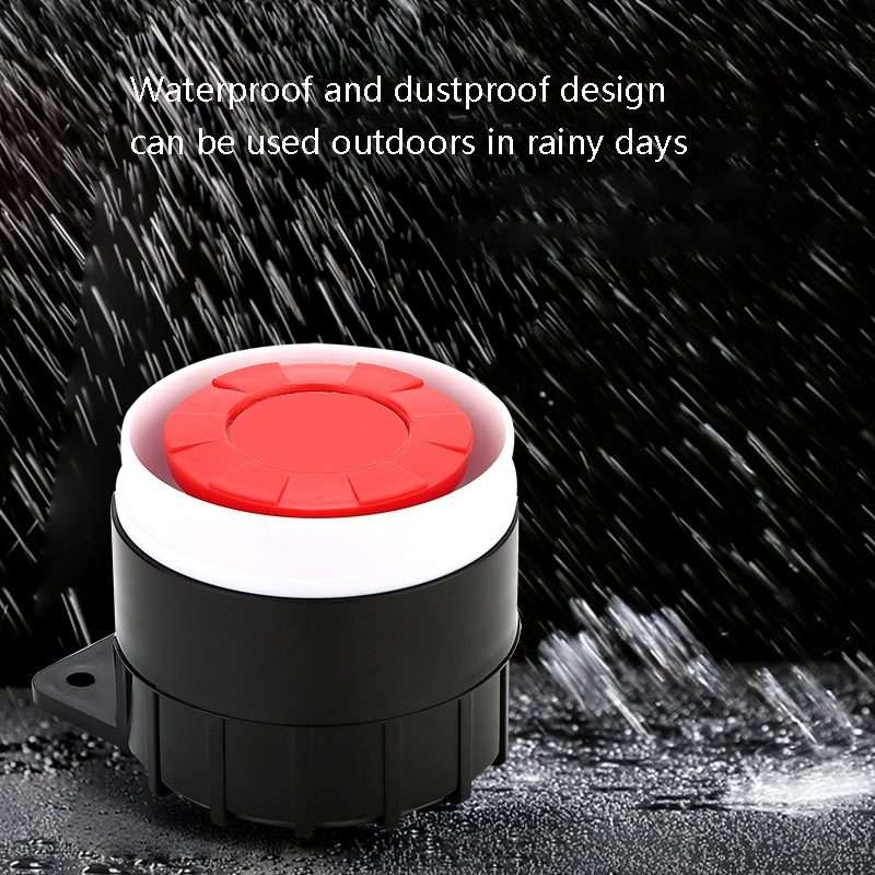 BJ-1K High-Decibel Active Buzzer Dual Audio Electronic Siren Alarm Wall-Moun ... (Red White Black)