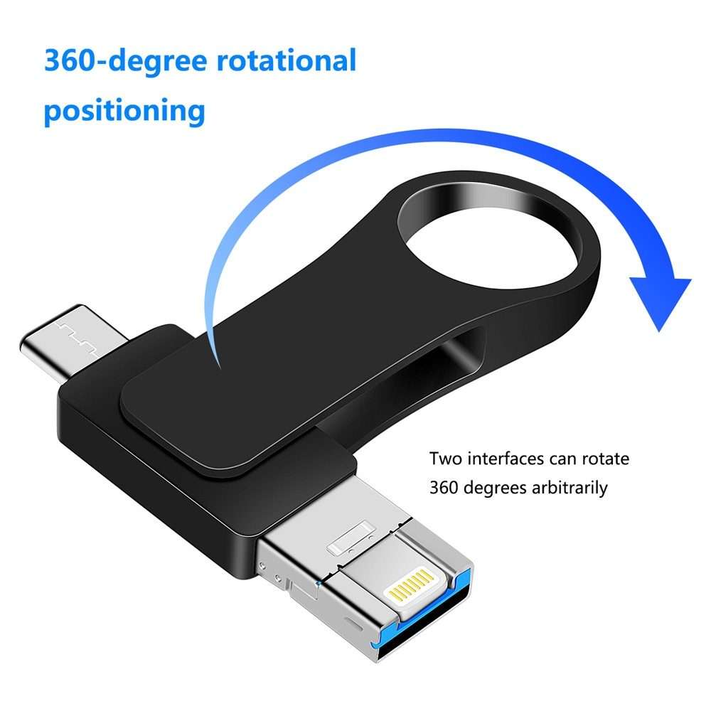 16GB USB 3.0 + 8 Pin + USB-C / Type-C 3 in 1 Mobile Computer Metal U-Disk(Silver)