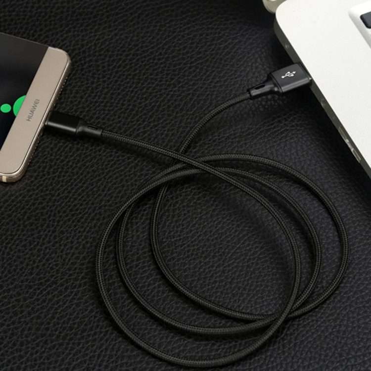 4 PCS 2.4A USB-C / Type-C to USB Braided Fast Charging Sync Data Cable, Length: 1.5m (Black)