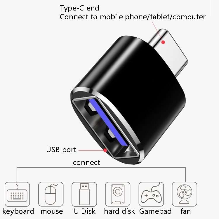 10 PCS USB 3.0 Female to USB-C / Type-C Male OTG Adapter(Silver)