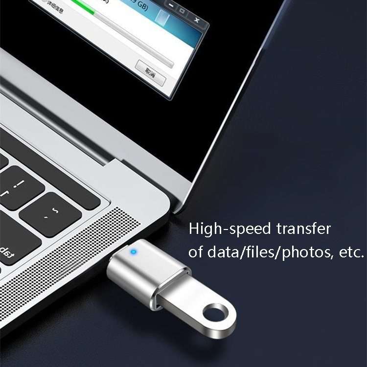 3 PCS USB 3.0 Female to USB-C / Type-C Male OTG Adapter with Indicator Light(Silver)