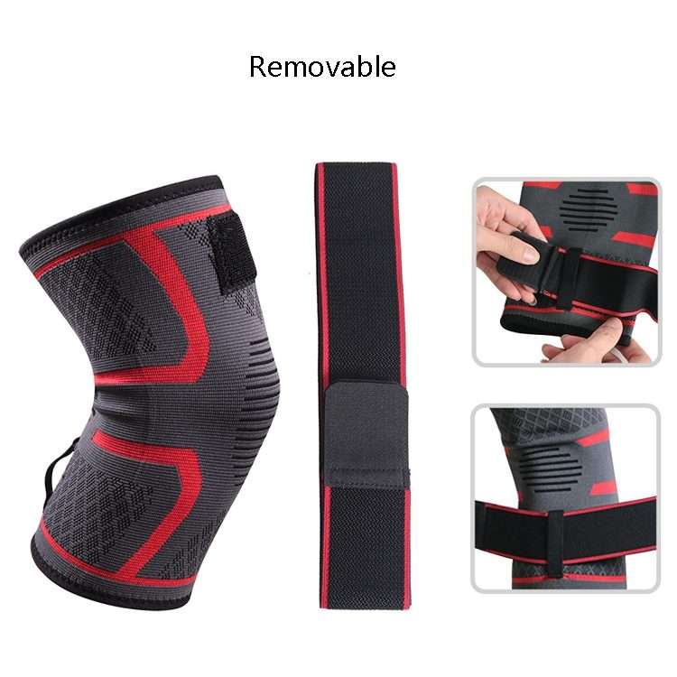 Pressurized Tape Knit Sports Knee Pad, Specification: L (Black)