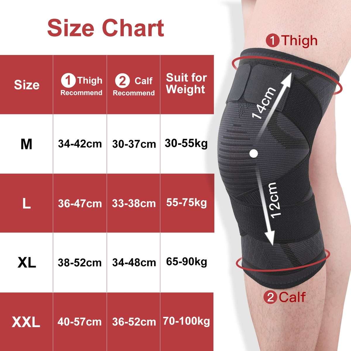 Pressurized Tape Knit Sports Knee Pad, Specification: XL (Black)