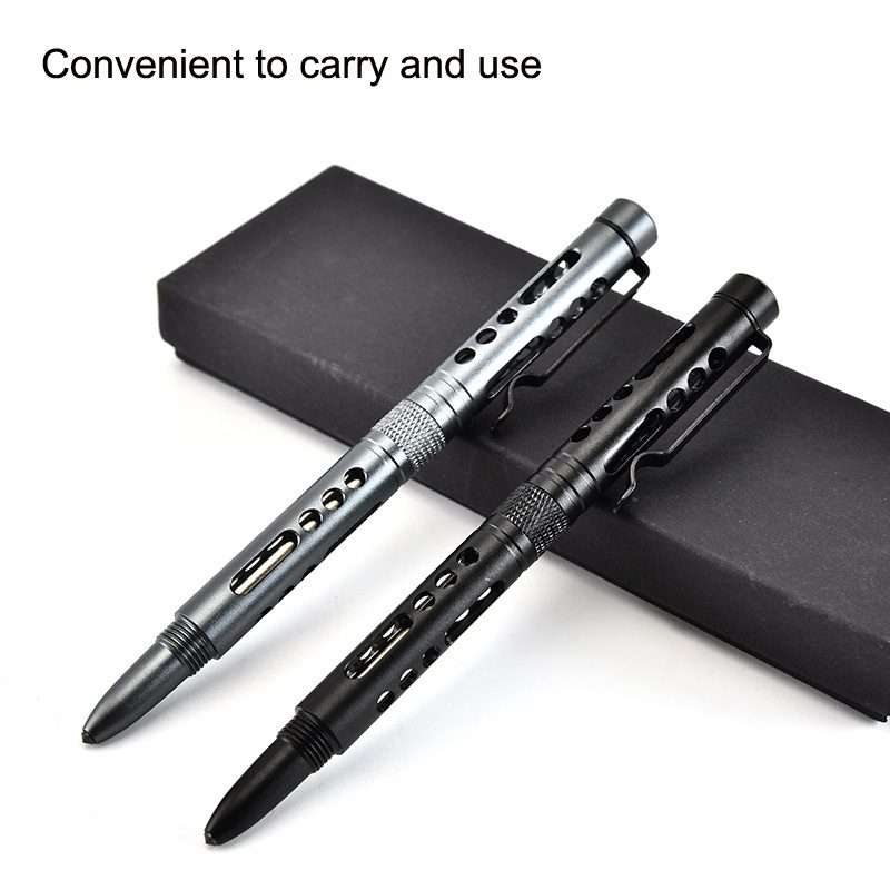 GB016 Aluminum Alloy Hollow Broken Window Survival Pen, Random Color Delivery