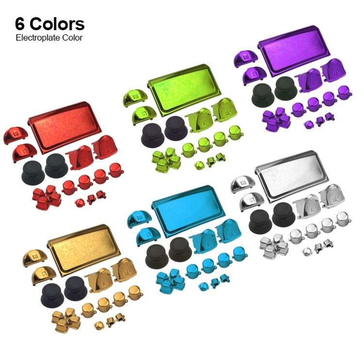 Electroplating Button Set For PS4 Slim(Silver)