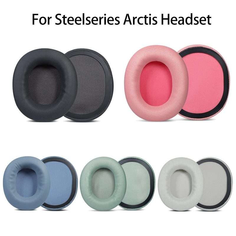 2pcs Sponge Headset Pad for Steelseries Arctis Pro / Arctis 3 / 5 / 7(Grey Leather)