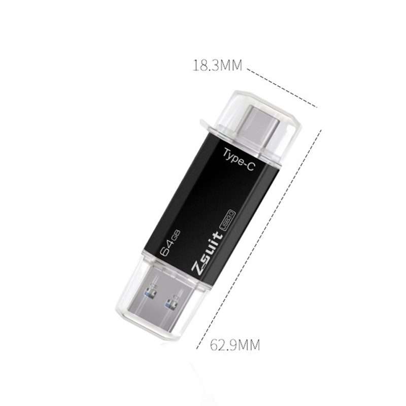Zsuit Zstpc3 2 in 1 Type-C Interface Metal Phone U Disk, Randon Color Delivery 8GB(USB3.0)