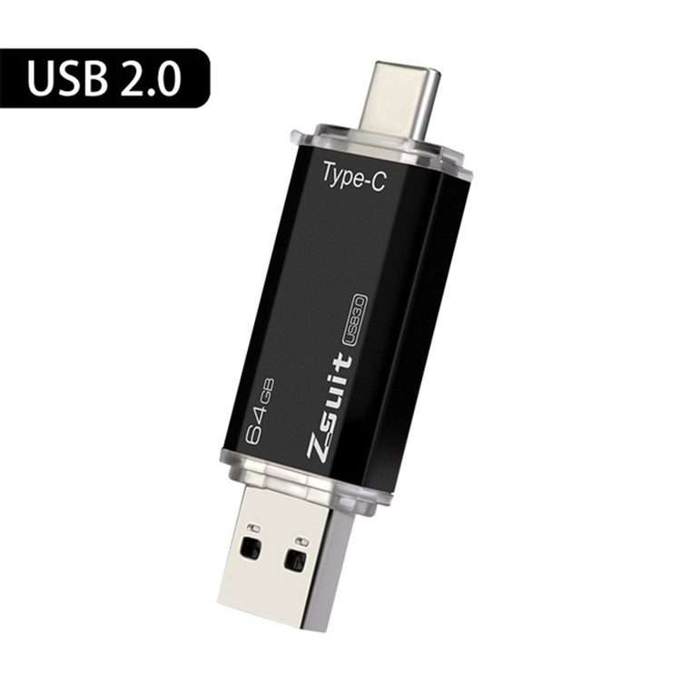 Zsuit Zstpc3 2 in 1 Type-C Interface Metal Phone U Disk, Randon Color Delivery 128GB(USB2.0)