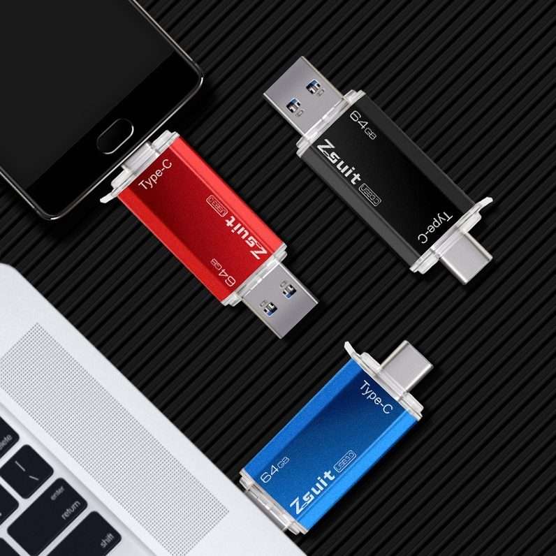Zsuit Zstpc3 2 in 1 Type-C Interface Metal Phone U Disk, Randon Color Delivery 128GB(USB2.0)