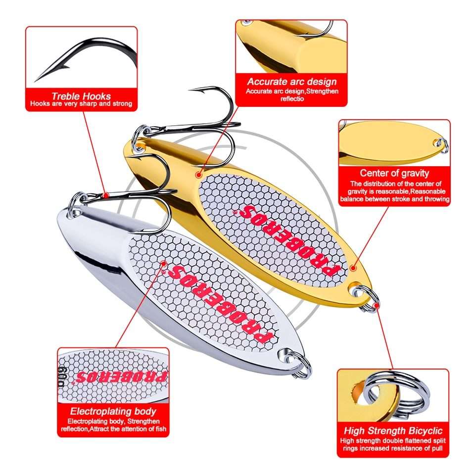 2 PCS 18g PROBEROS DW342 Lure VIB Metal Sequins(Gold)