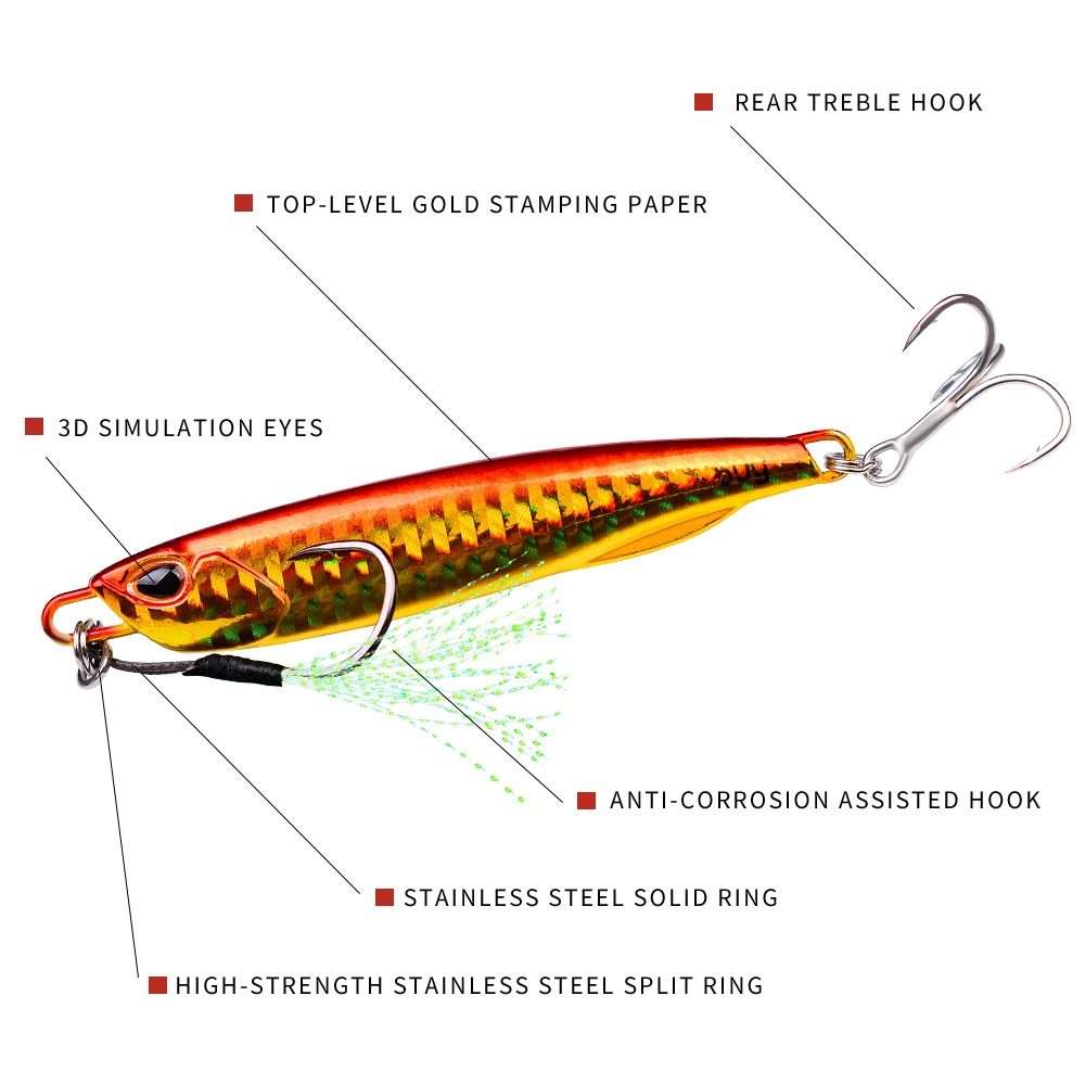 3 PCS PROBEROS LF103 Simulation Metal Sea Fishing Bait, Specification: 10g(B With Hook)