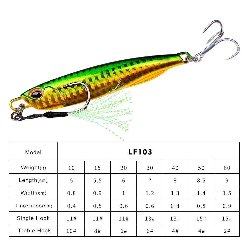 3 PCS PROBEROS LF103 Simulation Metal Sea Fishing Bait, Specification: 10g(B With Hook)
