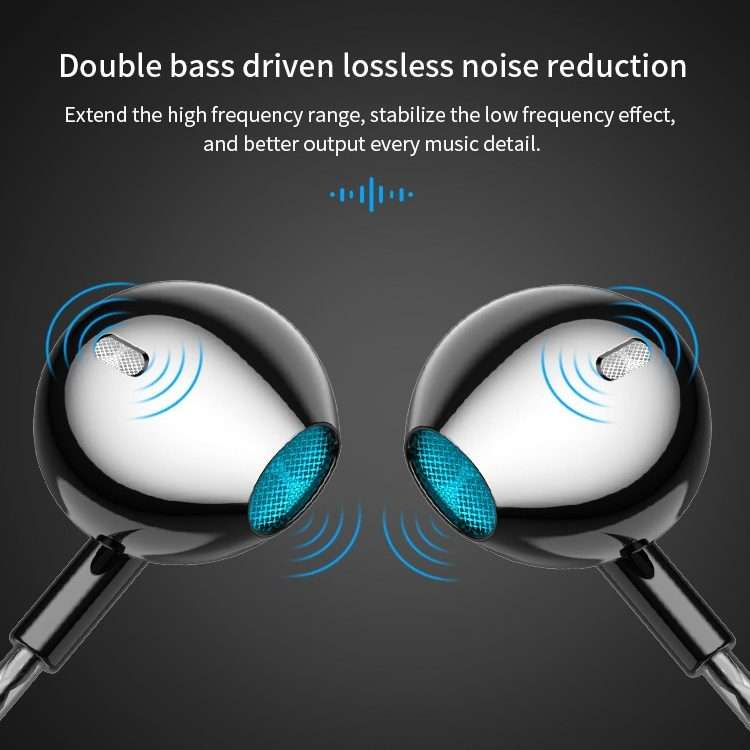 TS5000 3.5mm Metal Subwoofer Wired Earphone(Red)