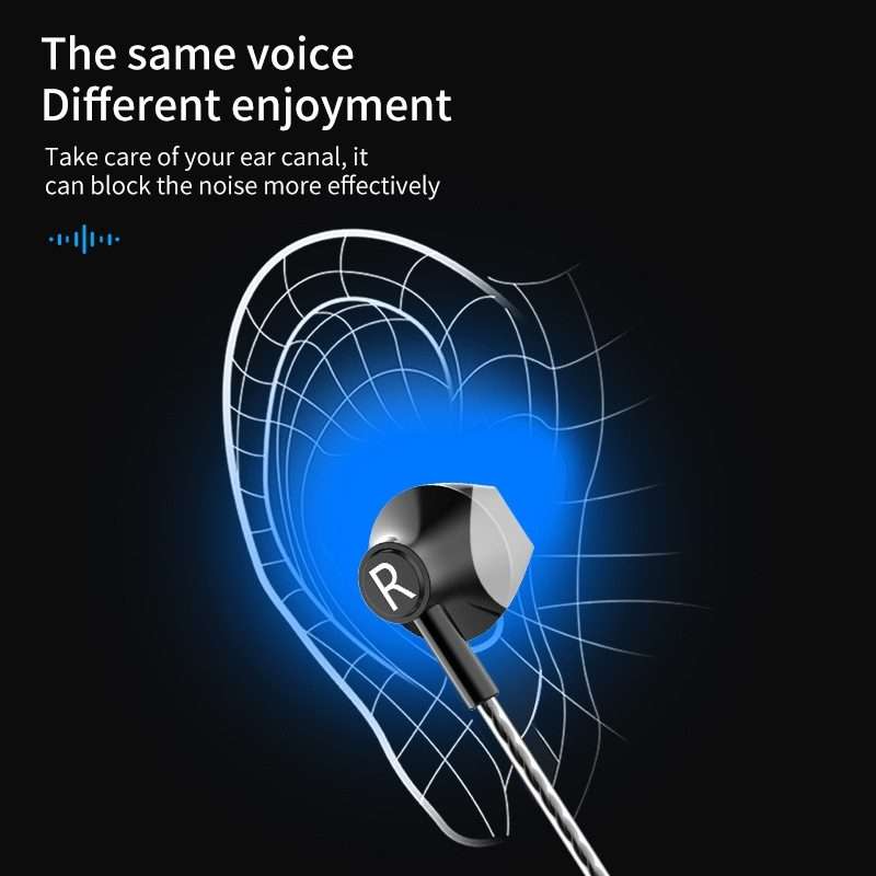TS5000 3.5mm Metal Subwoofer Wired Earphone(Red)
