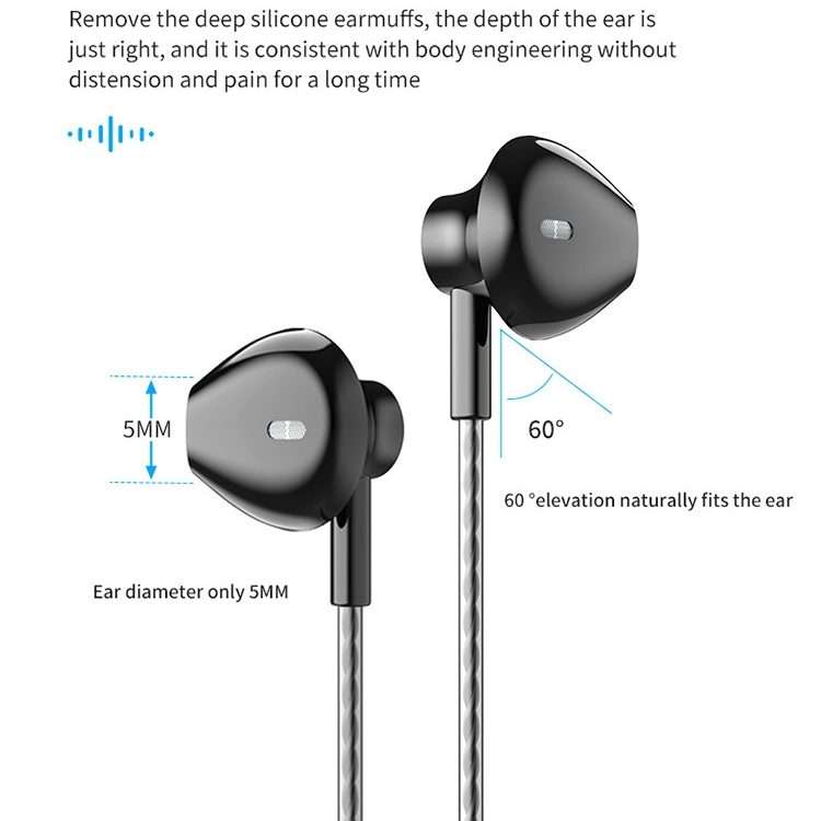 TS5000 3.5mm Metal Subwoofer Wired Earphone(Silver Gray)