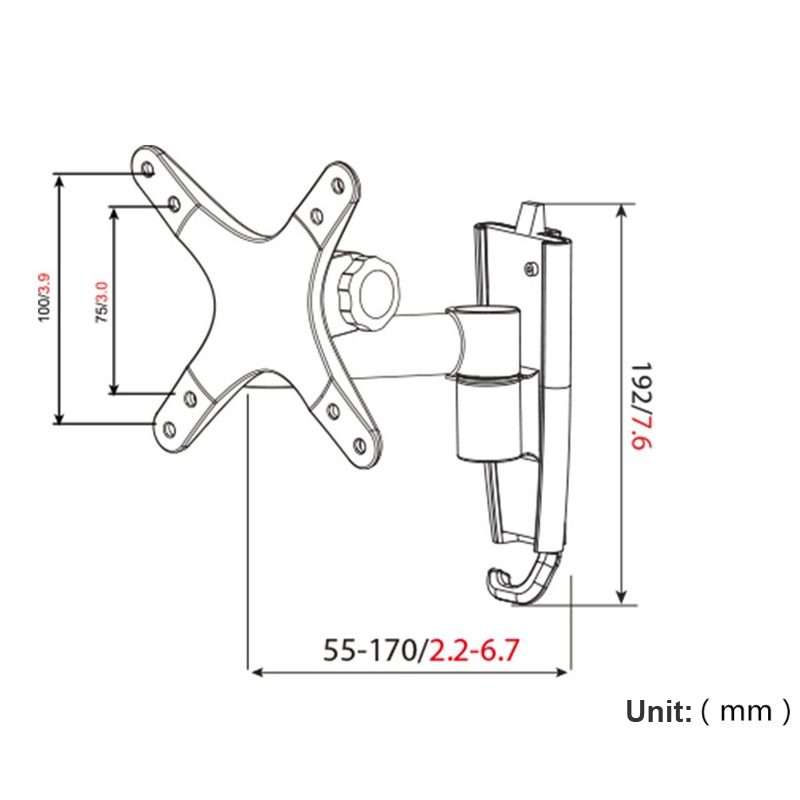 Gibbon Mounts L03 Aluminum Alloy Quick Release Computer Monitor Wall Mount Bracket (Silver Gray)