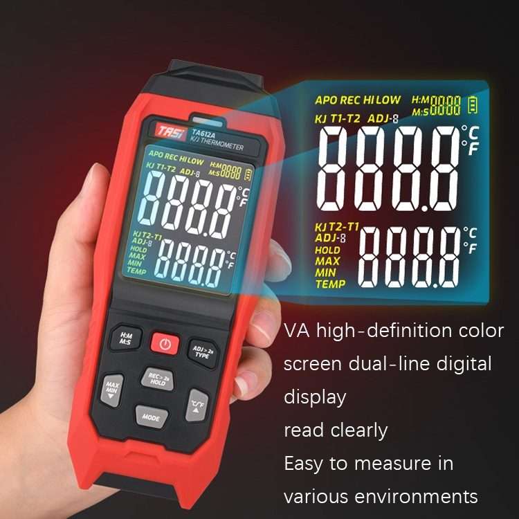 TASI Contact Temperature Meter K-Type Thermocouple Probe Thermometer, Style: TA612A Single Channel