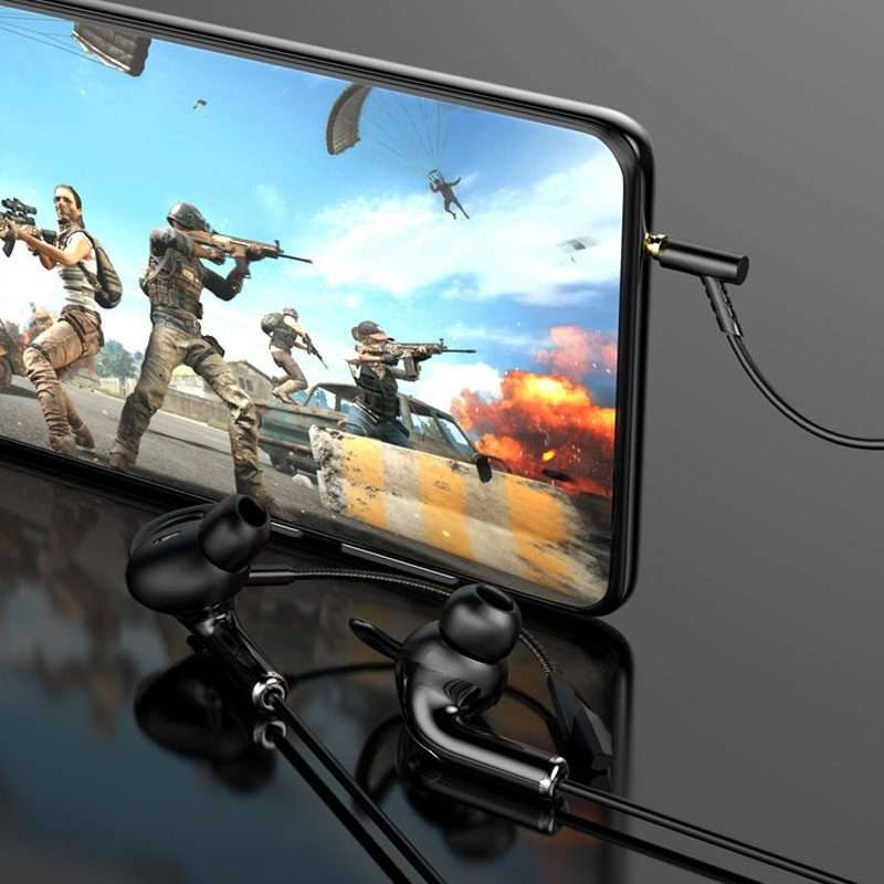 3.5mm Interface Mobile Phone Wire Control Headphones(Black)