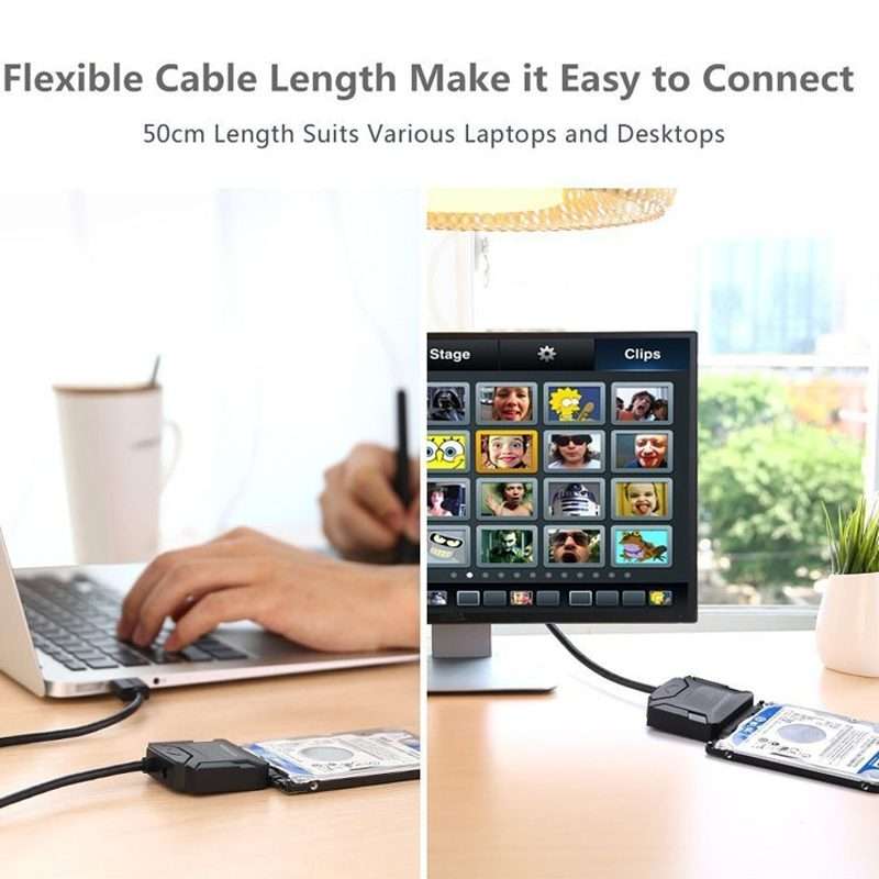 SATA To USB3.0 Easy Drive Cable External 2.5 / 3.5 Inch Hard Drive Adapter Cable(Black)